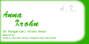 anna krohn business card